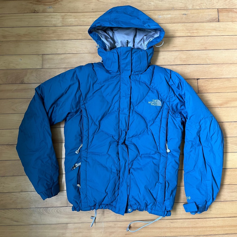 The North Face Blue 600 Fill Down Puffer Jacket Womens Small Hooded Quilted